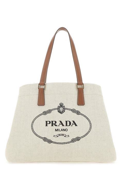 prada canvas tote in beige|prada nylon shopper tote.